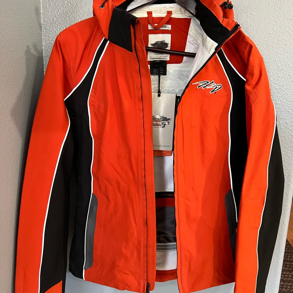 Harley-Davidson Orange and White Riding Jacket